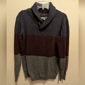 Men's Turtleneck Sweater - Navy, Burgundy, and Gray